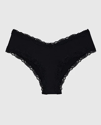 Cheeky Panty with Lace Trim Black