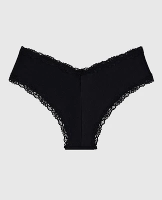 Cheeky Panty with Lace Trim Black