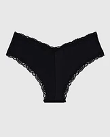 Cheeky Panty with Lace Trim Black