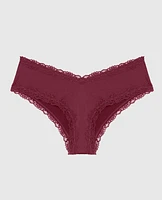 Cheeky Panty with Lace Trim Opulent Red