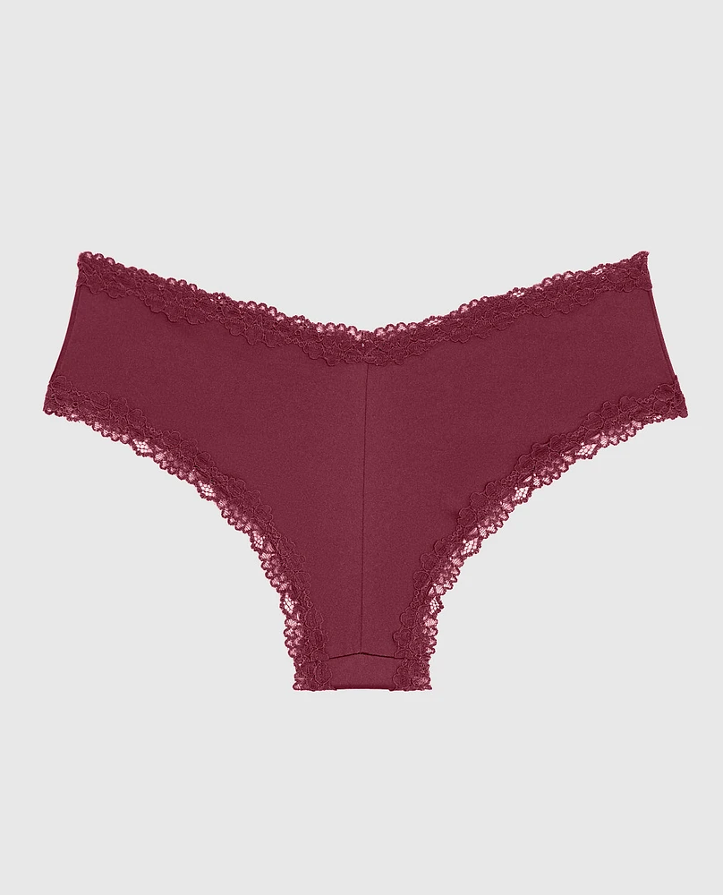 Cheeky Panty with Lace Trim Opulent Red