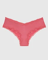 Cheeky Panty with Lace Trim Romantic Pink