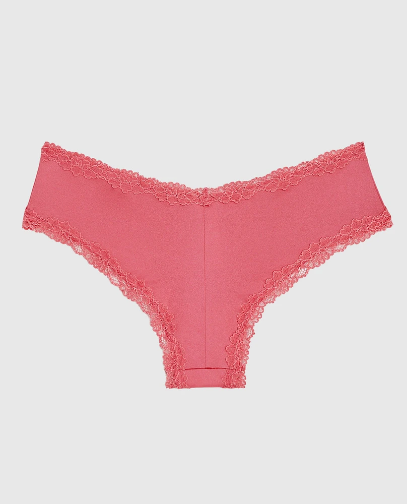 Cheeky Panty with Lace Trim Romantic Pink