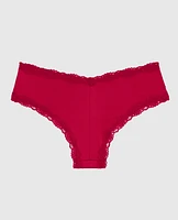 Cheeky Panty with Lace Trim Cosmo Red