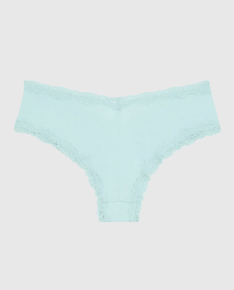 Cheeky Panty with Lace Trim Vista Blue