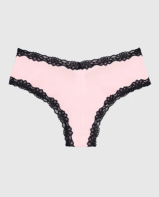 Cheeky Panty with Lace Trim Pink-A-Boo