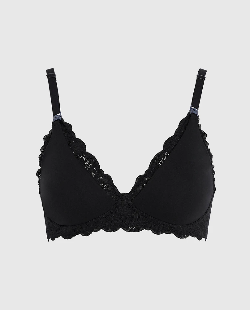 Nursing Bra with Lace Wing