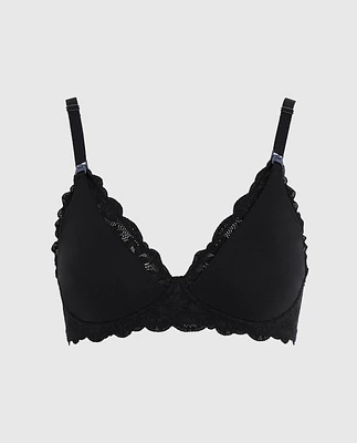 Nursing Bra with Lace Wing