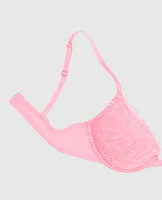 Soutien-gorge pigeonnant en dentelle fais-moi rougir