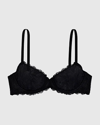 Soutien-gorge demi-buste non doublé en dentelle