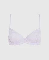 Unlined Lace Demi Bra Lavender Cake