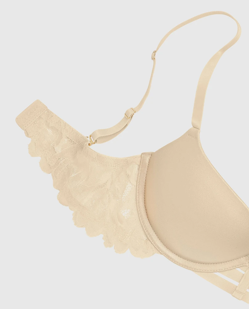 Push Up Bra with Lace Wing