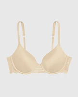 Smooth Lightly Lined Full Coverage Bra with Lace Wing