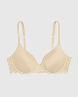 Smooth Lightly Lined Full Coverage Bra with Lace Wing