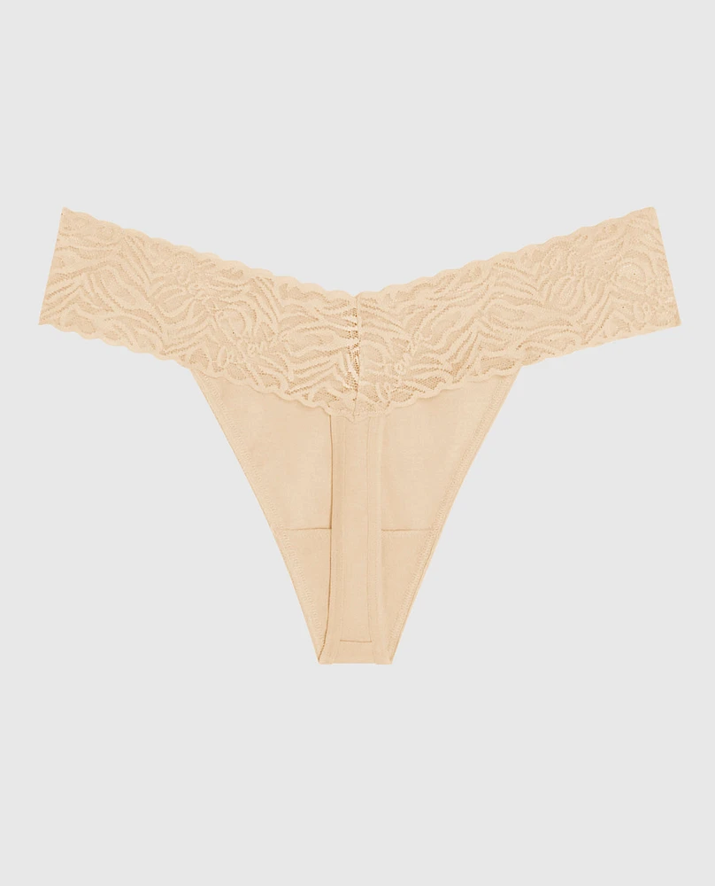 V-Waist Cotton Thong Panty