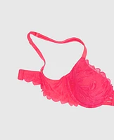 Lightly Lined Full Coverage Bra with Allover Lace