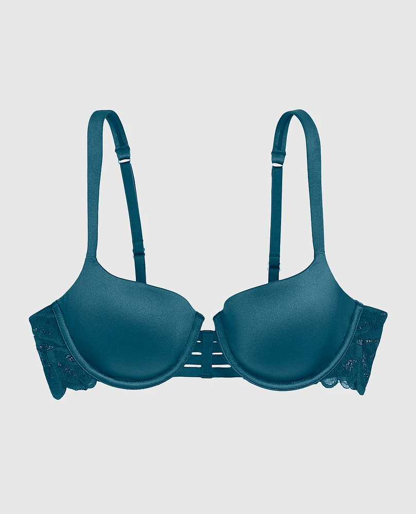 Lightly Lined Balconette Bra with Lace Wing