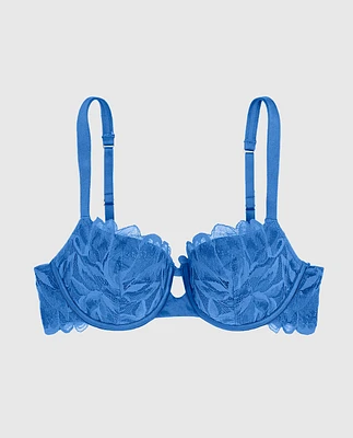 Lightly Lined Balconette Bra with Allover Lace