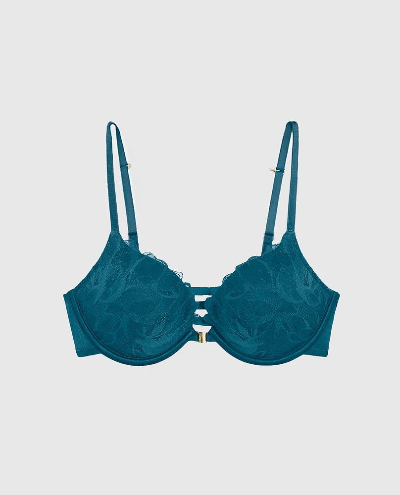 Up 2 Cup Push Bra with Allover Lace