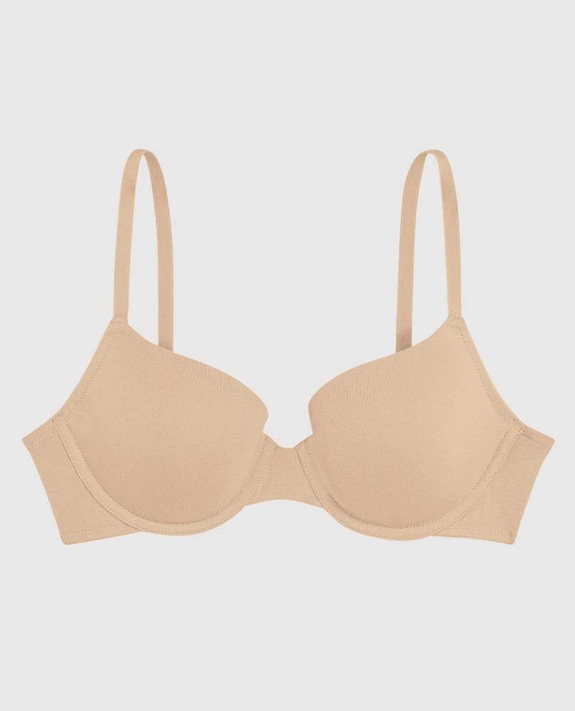 Soutien-gorge demi-buste en doux coton légèrement doublé