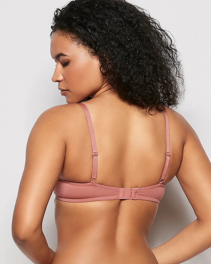 Soutien-gorge demi-buste légèrement doublé rose subtil