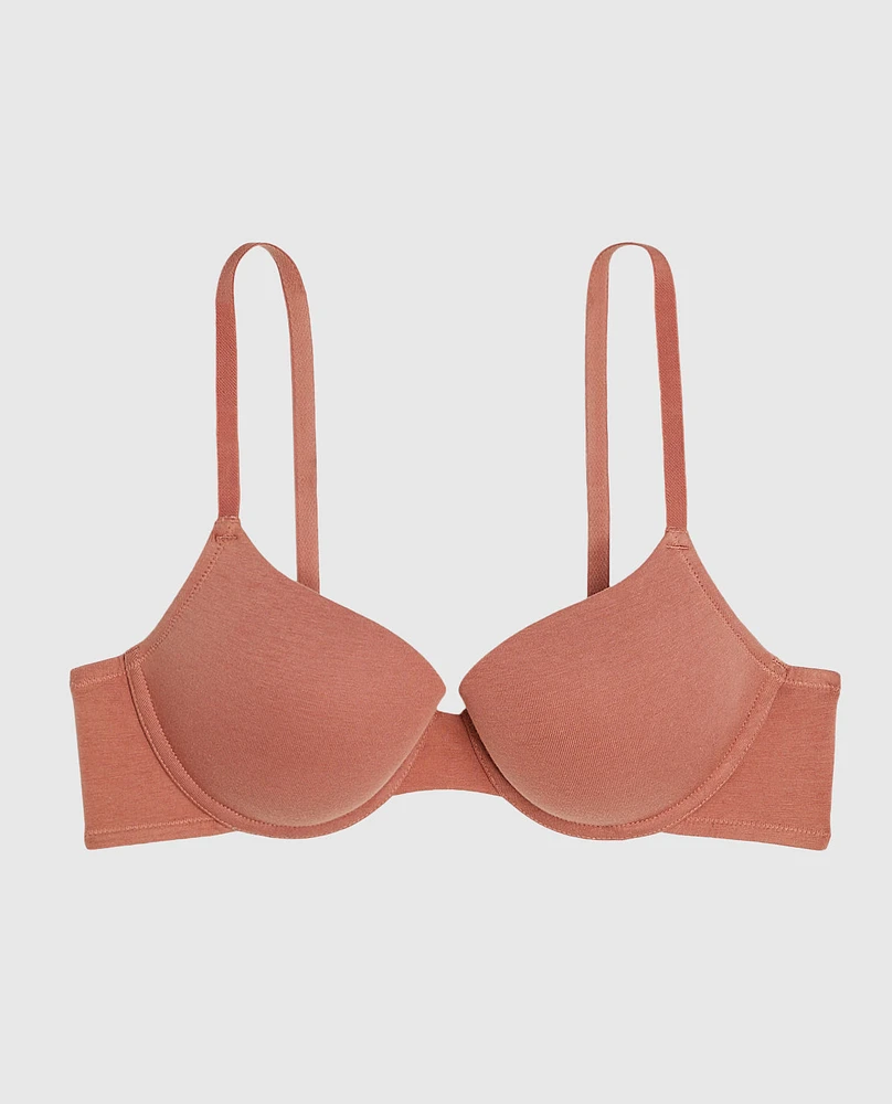 Soutien-gorge demi-buste légèrement doublé rose subtil