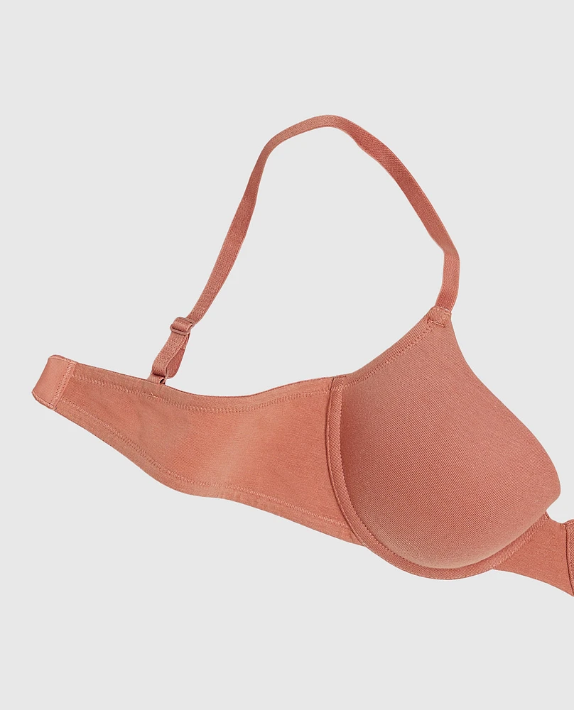 Soutien-gorge demi-buste légèrement doublé rose subtil