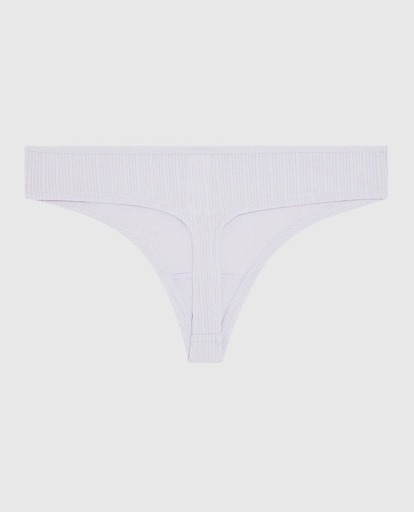 Ribbed Thong Panty Lavender Cake