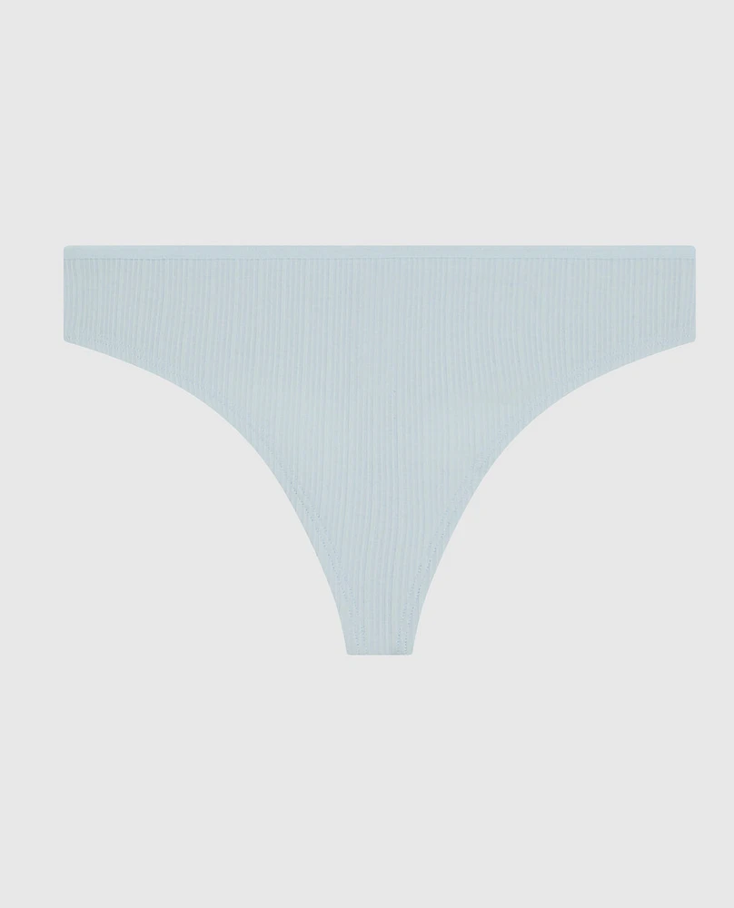 Ribbed Thong Panty Vista Blue