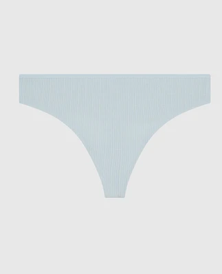 Ribbed Thong Panty Vista Blue