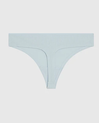 Ribbed Thong Panty Vista Blue