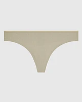 Ribbed Thong Panty Stone Grey