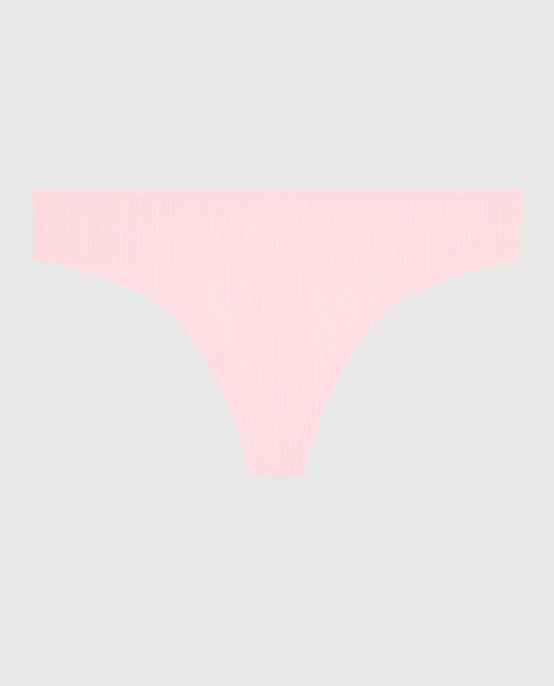 Ribbed Thong Panty Pink-A-Boo