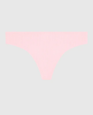 Ribbed Thong Panty Pink-A-Boo