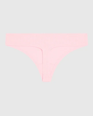 Ribbed Thong Panty Pink-A-Boo