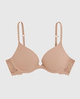 Push Up Plunge Bra with Lace Wing Evening Blush