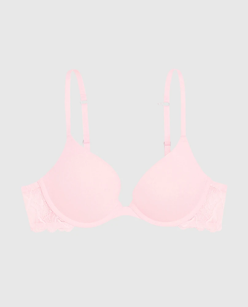 Push Up Bra with Lace Wing Pink-A-Boo