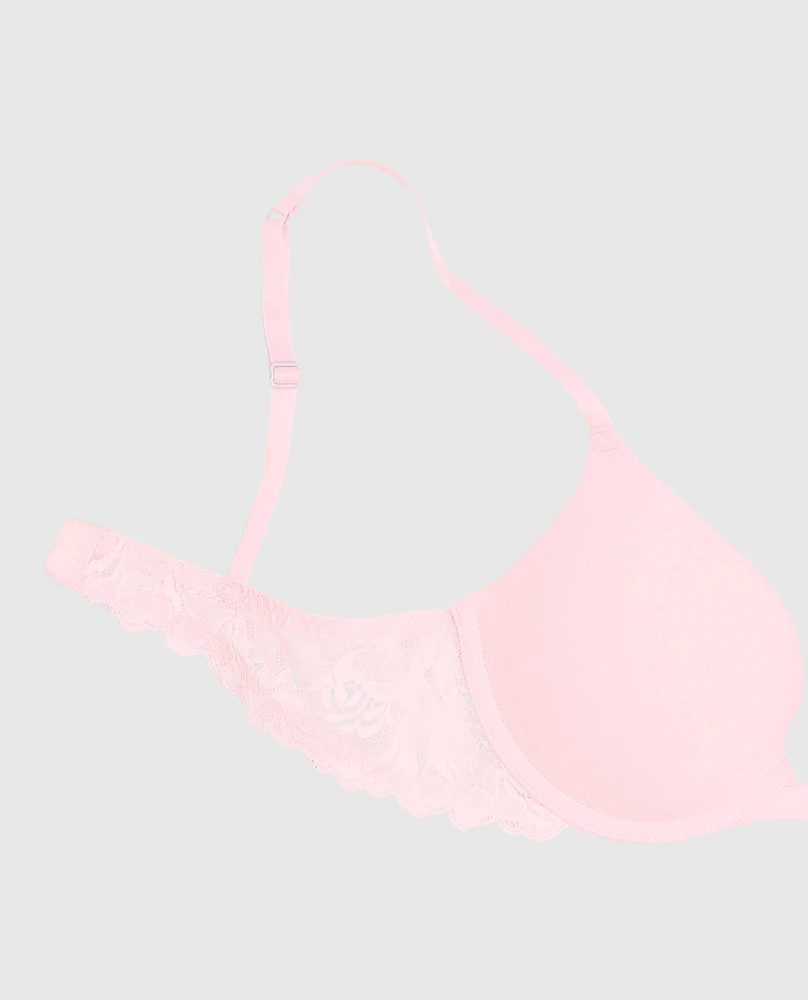 Push Up Bra with Lace Wing Pink-A-Boo