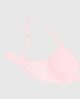 Push Up Bra with Lace Wing Pink-A-Boo