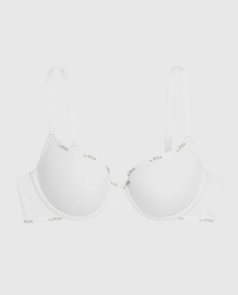 Lightly Lined Demi Logo Bra Ivory