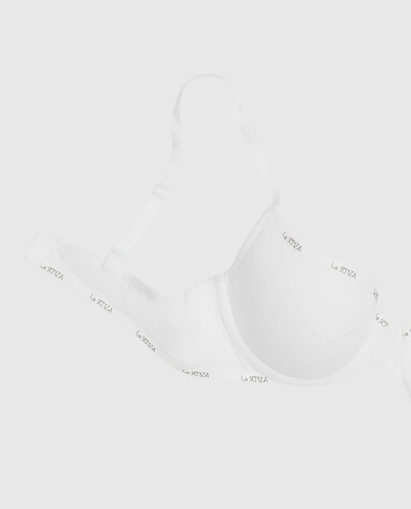 Lightly Lined Demi Logo Bra Ivory