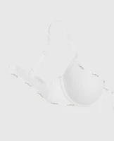 Lightly Lined Demi Logo Bra Ivory