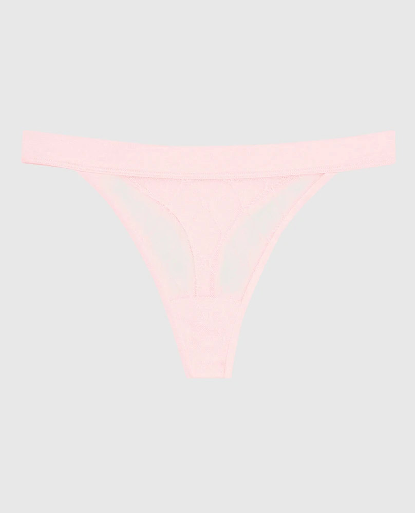 High Leg Medium Rise Thong Panty