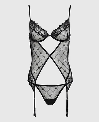 Short Unlined Lace Merrywidow