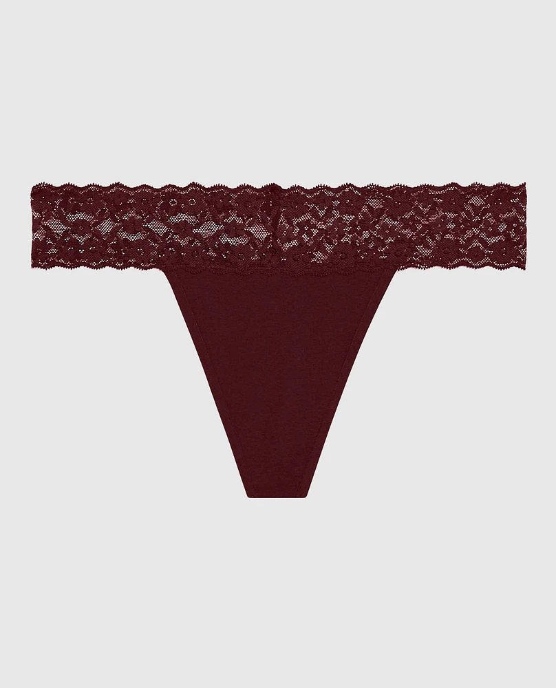 Thong Panty with Lace Trim