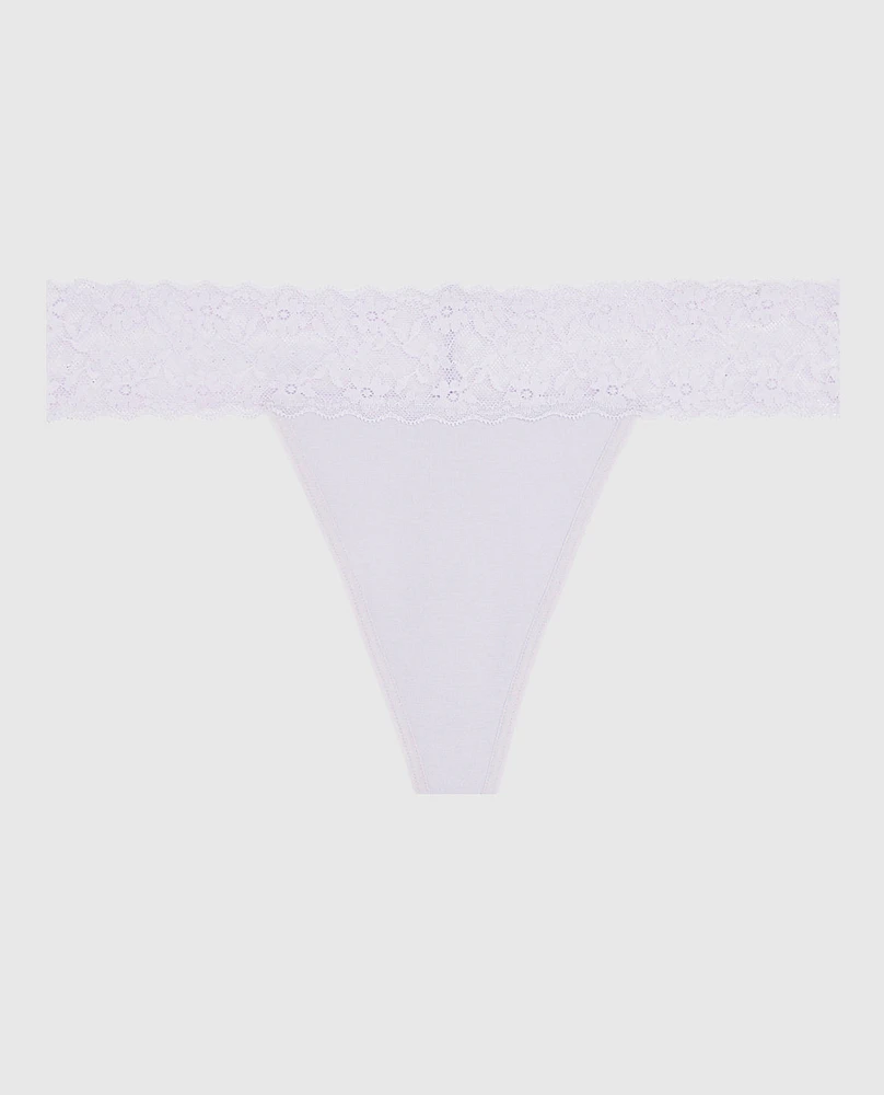 Thong Panty with Lace Lavender Cake