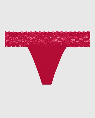 Thong Panty with Lace Cosmo Red