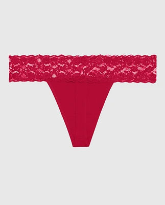 Thong Panty with Lace Cosmo Red