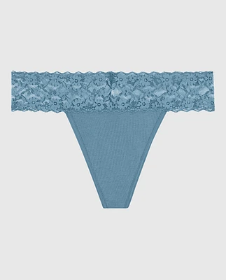 Everyday Thong Panty with Lace Trim