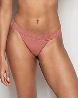 Thong Panty with Lace Rosy Blush